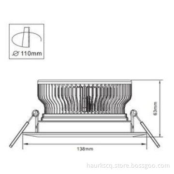 Cooling Fin 12W Epistar LED Down Lighting Lamps / LED Ceili